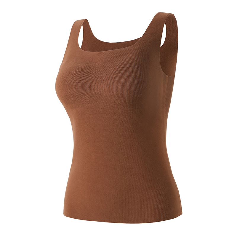 Õmblusteta isekuumeneva kandilise kraega soe vest rinnapadjaga naistele. Slim-fit niisutav sügis- ja talvepluus. Uus alussärk.