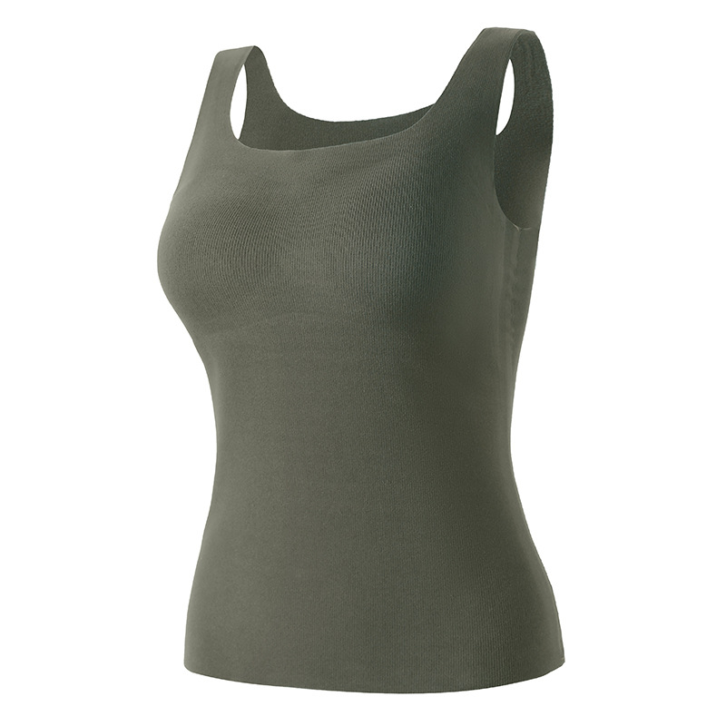 Õmblusteta isekuumeneva kandilise kraega soe vest rinnapadjaga naistele. Slim-fit niisutav sügis- ja talvepluus. Uus alussärk.