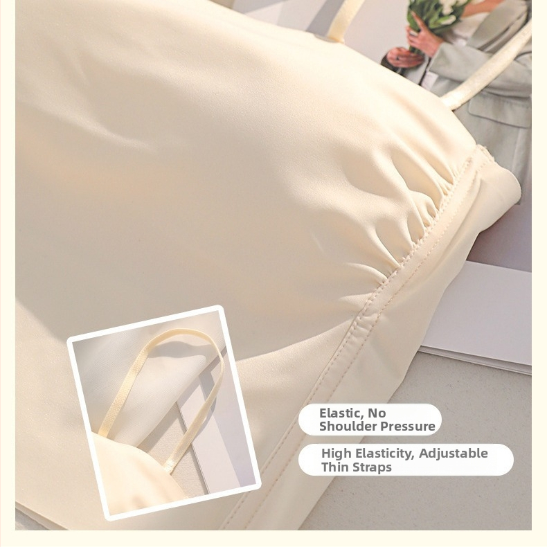 Сутиен без презрамки за жени, тънък и безшевен, минимизира големия бюст, предотвратява разголването, обгръща гърдите, красив гръб, сутиен с камизола, лято