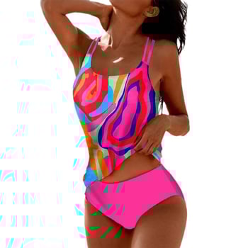 Europietiškas ir amerikietiškas seksualus skaitmeniniu būdu spausdintas tankini be nugaros aukštu juosmeniu skaldytas maudymosi kostiumėlis moterims „Amazon“ skaldytas maudymosi kostiumėlis moterims