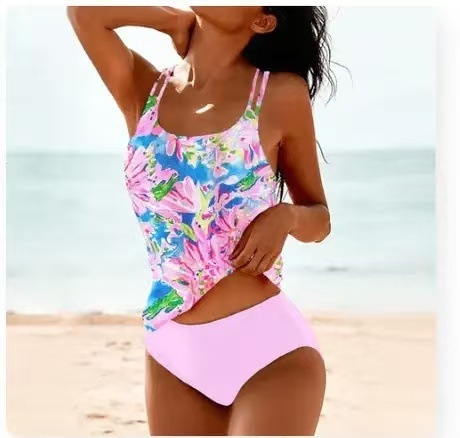 Europietiškas ir amerikietiškas seksualus skaitmeniniu būdu spausdintas tankini be nugaros aukštu juosmeniu skaldytas maudymosi kostiumėlis moterims „Amazon“ skaldytas maudymosi kostiumėlis moterims