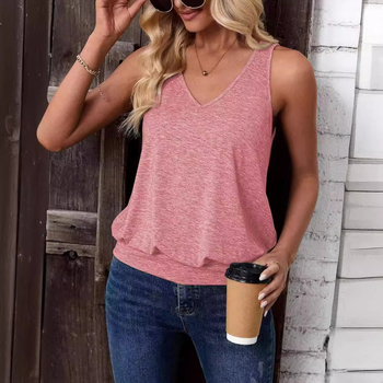 Vestă de modă pentru femei, vestă de primăvară și de vară, casual, cu guler în V, drăguț, camișon, fără mâneci, vrac, europene și americane, pentru comerț exterior, 2024