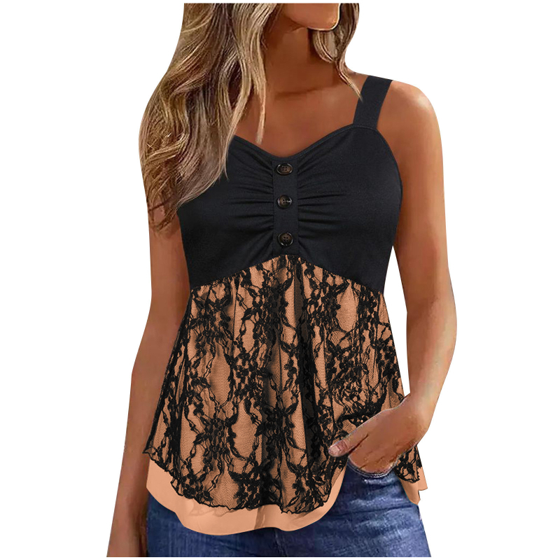 Vestă de vară pentru femei, cu mâneci lungi, cu dantelă, cusături, culoare solidă, cu nasturi, plisată, cu guler în V, pentru femei europene și americane