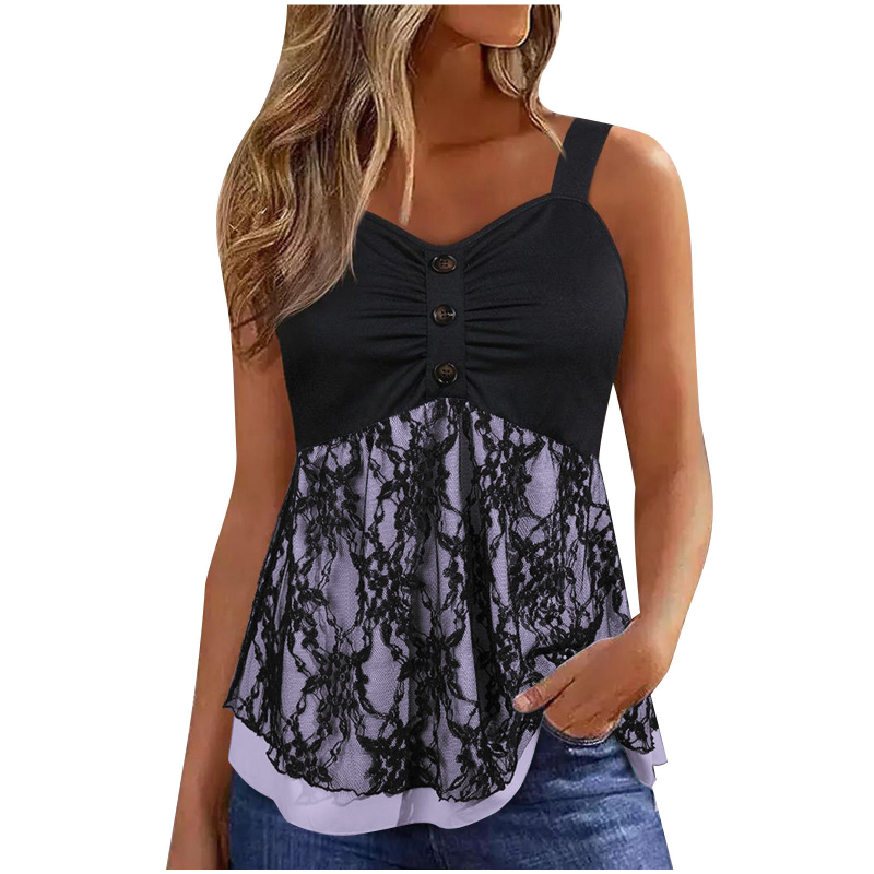 Vestă de vară pentru femei, cu mâneci lungi, cu dantelă, cusături, culoare solidă, cu nasturi, plisată, cu guler în V, pentru femei europene și americane