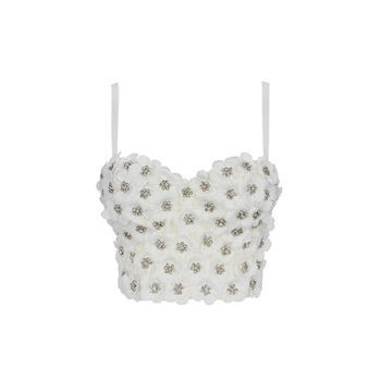 Γυναικεία τιράντες δημοτικού σχολείου Luqiu με σχέδιο τιράντες και ενσωματωμένο σουτιέν με λουλούδια, σουτιέν ψαροκόκαλο DB1084