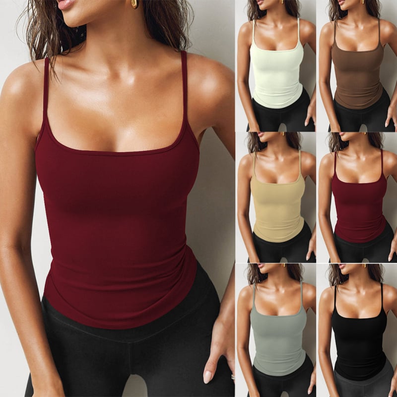 Amazon Summer Style Milk Silk Hottie Suspbottomer Bottoming с европейски и американски стил тънък къс потник за жени