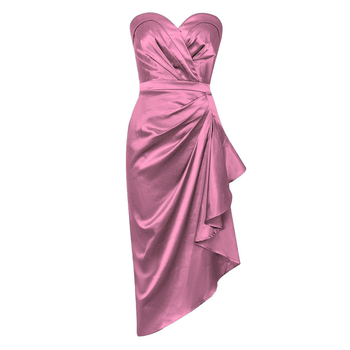 WBH0124Dress2024 Nové európske a americké jednoduché sexi šaty bez ramienok s bočným rozparkom a úzkym strihom pre ženy