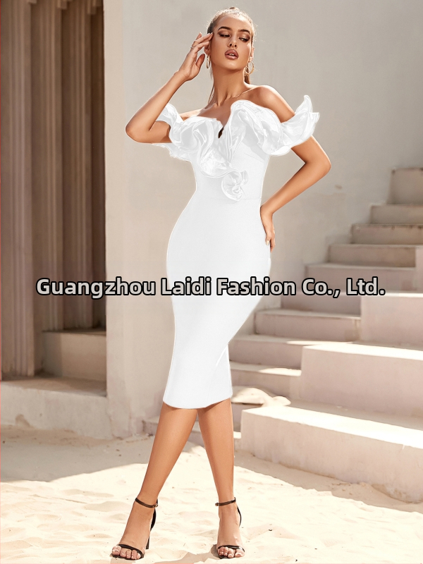 Haljina s zavojem Moderna Elegantna Seksi Zabava Zabava Slavne osobe Večernja haljina Zavoj Haljina s Volanima Zabava