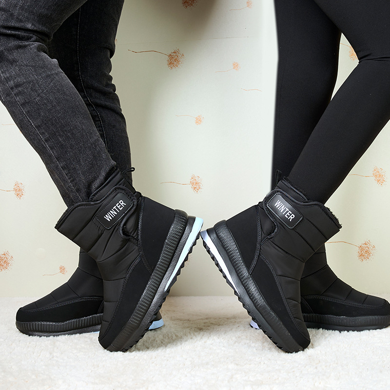 Talvised kirdeosa lumesaapad naistele, kõrge tünniga puuvillased saapad, talvised paksendatud pritsmekindlad, veekindlad, libisemiskindlad, fliisvoodriga, piiriülesed suured puuvillased kingad