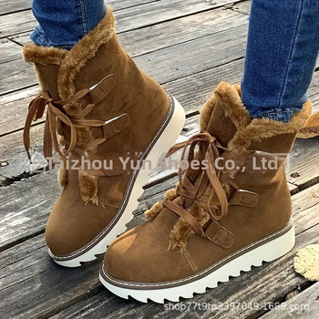 Talvised valged roosad saapad, lumesaapad, paksud sametist lühikesed saapad, paeltega kinnitatavad, pluss-suuruses naiste saapad, väikese suurusega naiste kingad 36–43