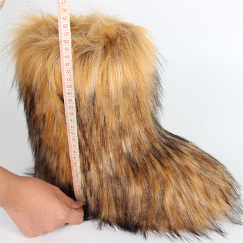 Νέες Ευρωπαϊκές και Αμερικανικές Διασυνοριακές Μπότες Χιονιού με Επίπεδο Τακούνι, Ζεστές Χειμερινές Μπότες Mao Mao με Μεσαίο Σωλήνα, Απομιμήσεις Μπότες Fox Mao, Χιπ Χοπ