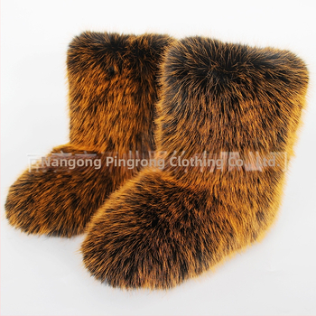 Νέες Ευρωπαϊκές και Αμερικανικές Διασυνοριακές Μπότες Χιονιού με Επίπεδο Τακούνι, Ζεστές Χειμερινές Μπότες Mao Mao με Μεσαίο Σωλήνα, Απομιμήσεις Μπότες Fox Mao, Χιπ Χοπ