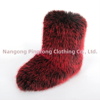 Νέες Ευρωπαϊκές και Αμερικανικές Διασυνοριακές Μπότες Χιονιού με Επίπεδο Τακούνι, Ζεστές Χειμερινές Μπότες Mao Mao με Μεσαίο Σωλήνα, Απομιμήσεις Μπότες Fox Mao, Χιπ Χοπ