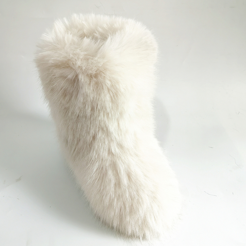 Cizme de zăpadă noi transfrontaliere europene și americane, cu toc plat, înalte, calde, de iarnă, Mao Mao, cizme cu tub mediu, imitație de Fox Mao, cizme hip-hop