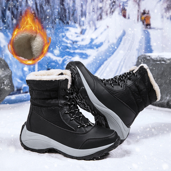 Cezhraničné EVA ľahké hrubopodrážkové jesenné a zimné dámske topánky kórejskej verzie snehových čižiem s vysokým vrchom a zamatovými teplými bavlnenými topánkami generácie vlasov