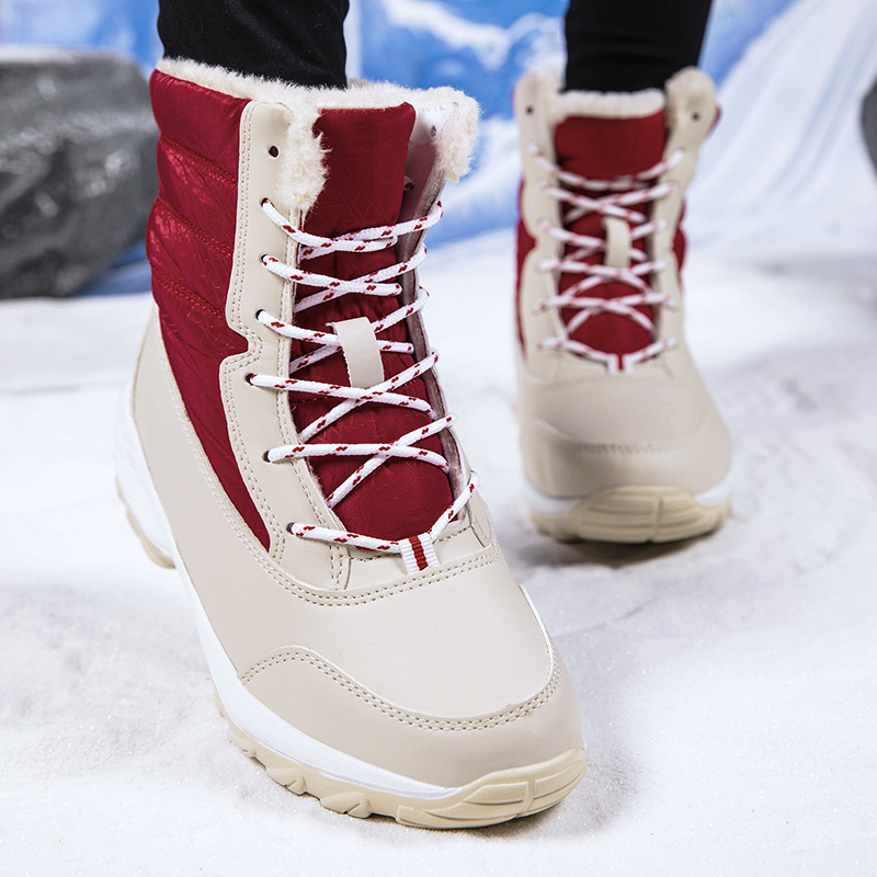 Cezhraničné EVA ľahké hrubopodrážkové jesenné a zimné dámske topánky kórejskej verzie snehových čižiem s vysokým vrchom a zamatovými teplými bavlnenými topánkami generácie vlasov