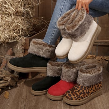 2024 cizme de zăpadă casual Mao Mao noi, cizme de bumbac pentru femei, pantofi calde pentru femei, pantofi de iarnă cu talpă joasă din bumbac