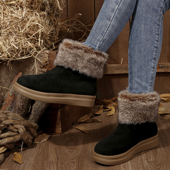 2024 νέες casual μπότες χιονιού Mao Mao, γυναικείες βαμβακερές μπότες, ζεστά γυναικεία παπούτσια, χειμωνιάτικα χαμηλά βαμβακερά παπούτσια