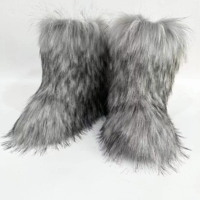 Ghete europene și americane pentru copii, cizme de iarnă calde, antiderapante, Shibuya Mao Mao, cizme de zăpadă elegante cu tub mediu