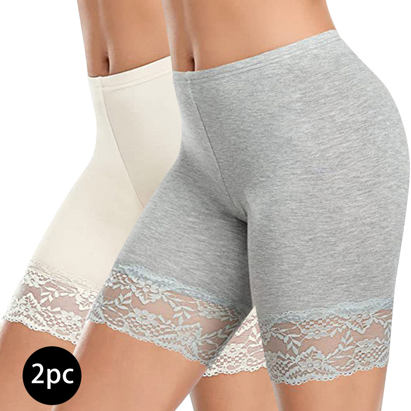 Pantaloni scurți din trei părți, cu cusături din dantelă, pentru femei, din modal, pentru comerț exterior, pantaloni de siguranță anti-lumină, mărime plus, costum de pantaloni scurți