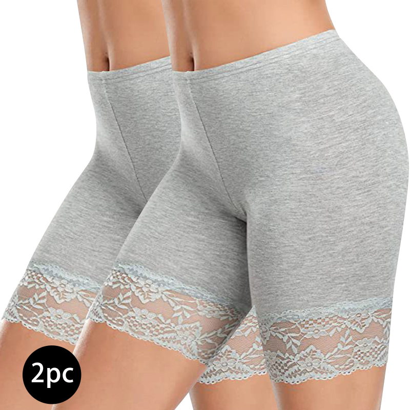 Pantaloni scurți din trei părți, cu cusături din dantelă, pentru femei, din modal, pentru comerț exterior, pantaloni de siguranță anti-lumină, mărime plus, costum de pantaloni scurți