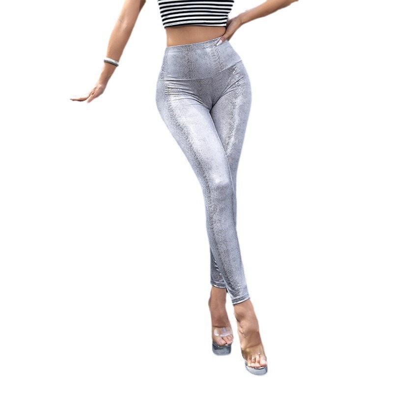 Νέα κολάν με ψηλή μέση και σχέδιο φιδιού σε μπρονζέ απόχρωση, σέξι παντελόνια από κατασκευαστές χονδρικής για την Ευρώπη και τις Ηνωμένες Πολιτείες