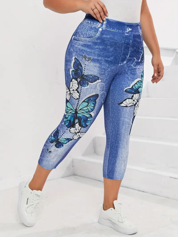 Joogapüksid armsa liblikamustriga Euroopa ja Ameerika retuusid, õmblusteta kõrge vöökohaga naiste fitnesspüksid, suvised AliExpressi hulgimüügihinnaga