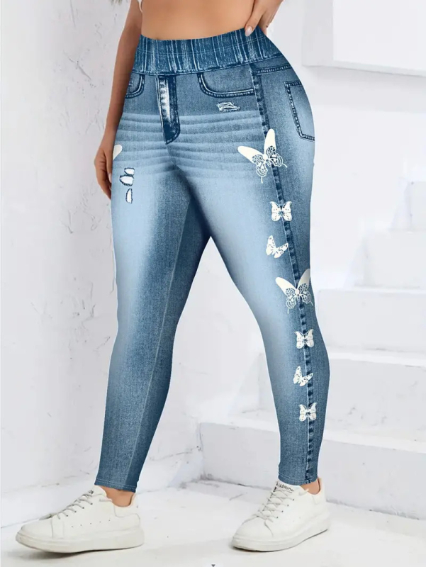 Joogapüksid armsa liblikamustriga Euroopa ja Ameerika retuusid, õmblusteta kõrge vöökohaga naiste fitnesspüksid, suvised AliExpressi hulgimüügihinnaga