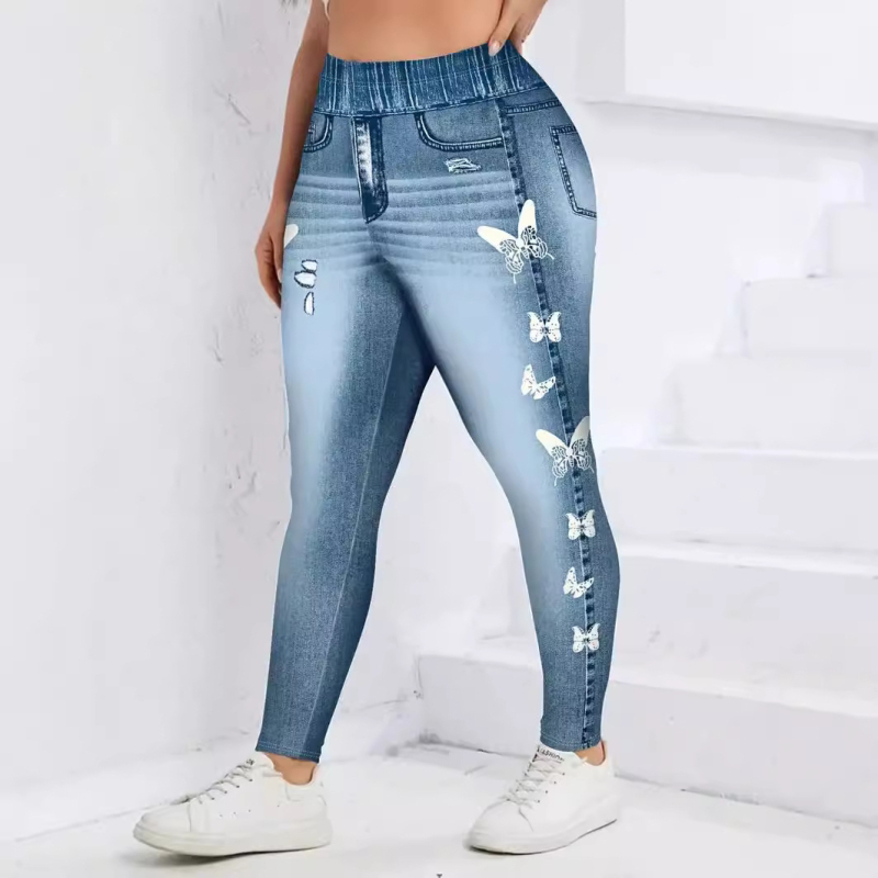 Joogapüksid armsa liblikamustriga Euroopa ja Ameerika retuusid, õmblusteta kõrge vöökohaga naiste fitnesspüksid, suvised AliExpressi hulgimüügihinnaga