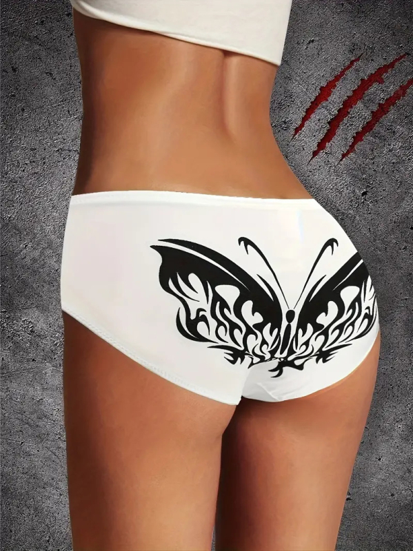 Lenjerie intimă sport yoga pentru femei, talie medie, subțire, sexy, cu fluture, imprimat, lenjerie intimă pentru femei WU02