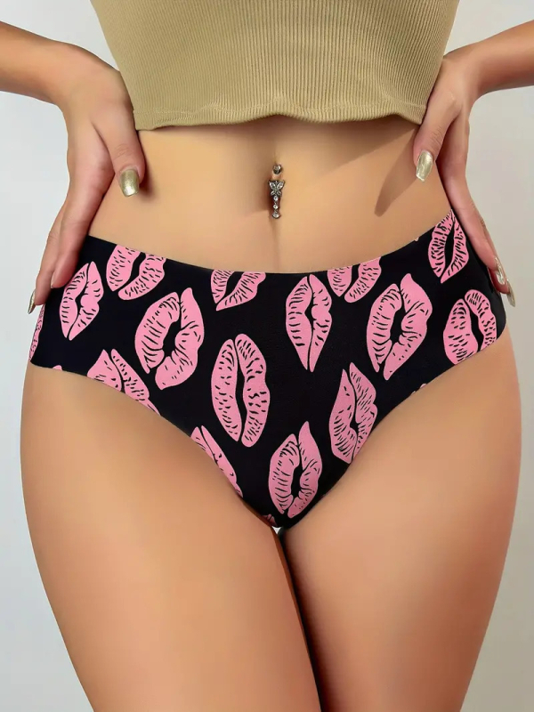 Lenjerie intimă sport yoga pentru femei, talie medie, subțire, sexy, cu fluture, imprimat, lenjerie intimă pentru femei WU02