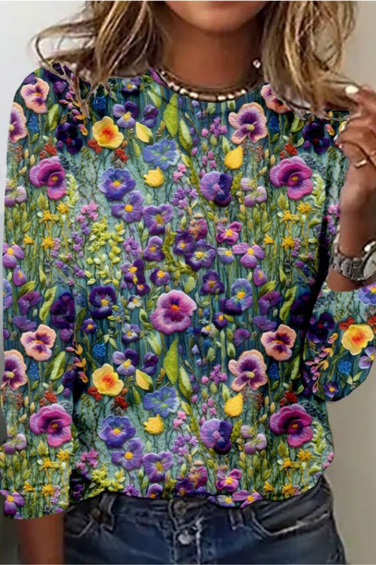 Amazon independent station foreign trade 2025 nou la modă casual color gradient sleeve tricou cu guler rotund și mânecă lungă WA28