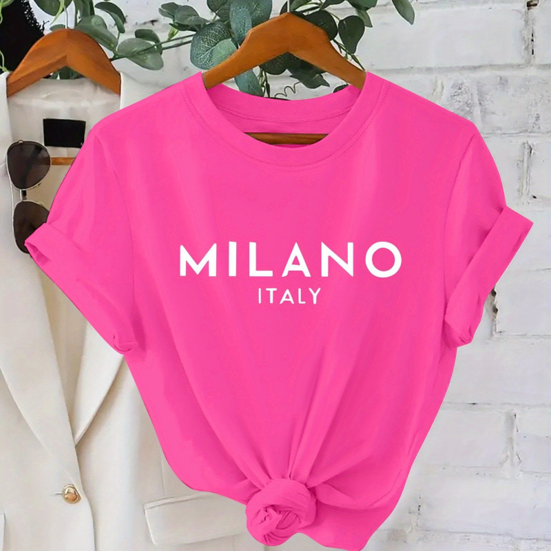 2025 m. Nauji moteriški amerikietiški ir europietiški marškinėliai trumpomis rankovėmis, „AliExpress“ krevečių rašto, „Amazon“ spausdinti, TEMU stiliaus.