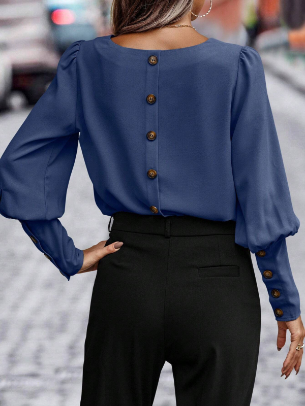 2024 m. Europos ir Amerikos „Amazon temu“ rudens ir žiemos marškinėliai, moteriški temperamentingi ilgomis rankovėmis.