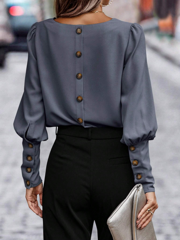 2024 m. Europos ir Amerikos „Amazon temu“ rudens ir žiemos marškinėliai, moteriški temperamentingi ilgomis rankovėmis.