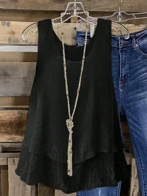 2025 Europa și Statele Unite ale Americii comerț exterior transfrontalier vestă nouă tub top curea fără mâneci strat dublu coadă de tort tricou top femei