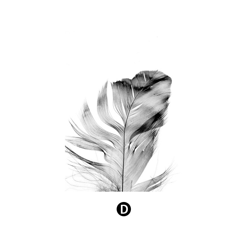 Северни модерни семпли черно-бели букви глухарче Декоративна картина за хол Малка свежа спалня Декоративна картина Принтиране на сърцевина