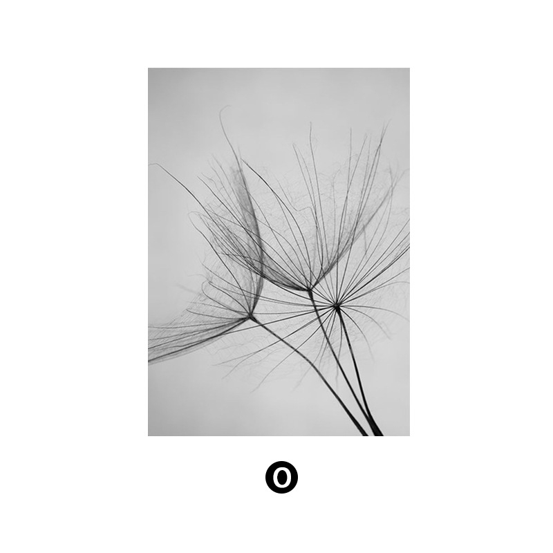 Северни модерни семпли черно-бели букви глухарче Декоративна картина за хол Малка свежа спалня Декоративна картина Принтиране на сърцевина