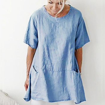 2020 Διασυνοριακή Γρήγορη Πώληση Wish AliExpress eBay Εξωτερικού Εμπορίου Γυναικείο Μπλουζάκι με Κοντά Μανίκια και Στρογγυλή Λαιμόκοψη, Μεγάλο Μέγεθος