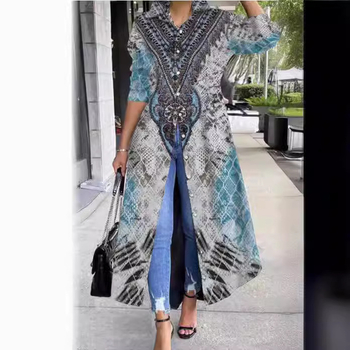 Aliexpress Amazon Independent Site 2025 Nova ženska haljina dugih rukava u blagdanskom stilu srednje duljine s A-krojem i suknjom