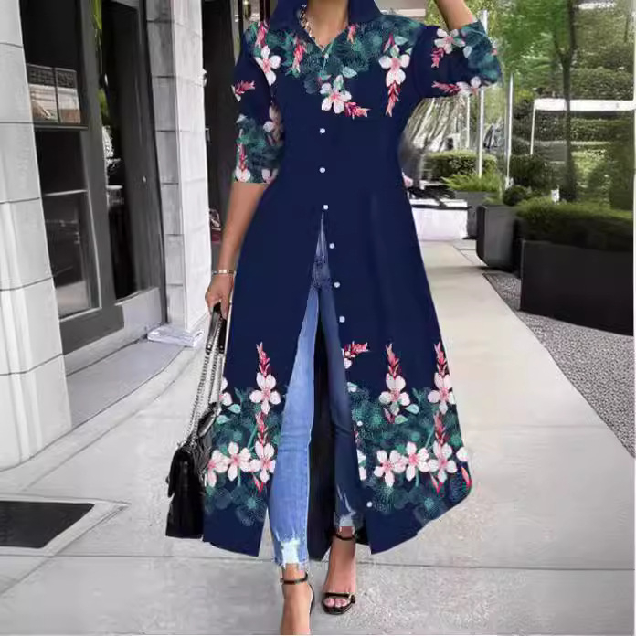 Aliexpress Amazon Independent Site 2025 Nova ženska haljina dugih rukava u blagdanskom stilu srednje duljine s A-krojem i suknjom