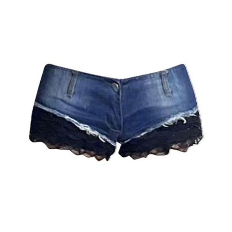 321 Шорти за жени в европейски и американски стил, модел Y, горещо момиче, секси, тесни, с ниска талия и дантела, деним, горещи панталони