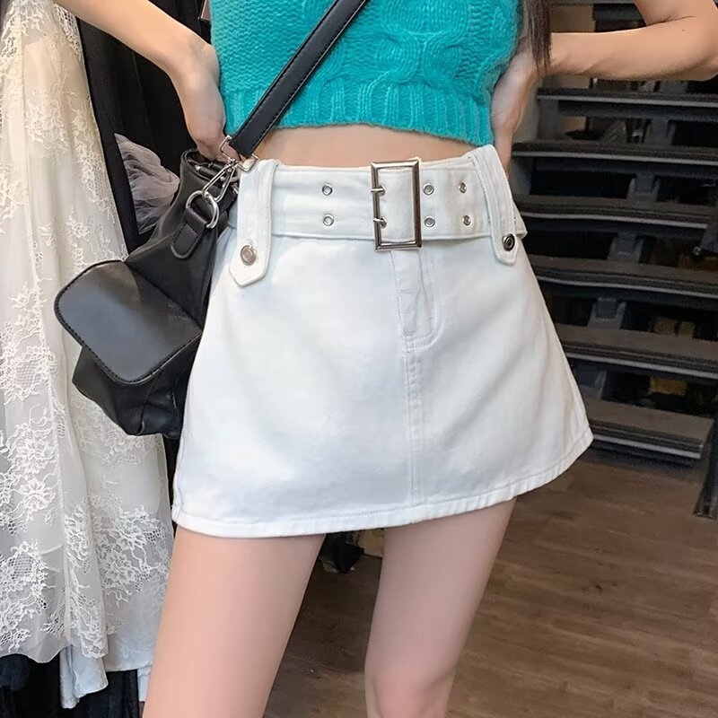 Fustă neagră Spice Girls, în formă de A, scurtă, culotte, design pentru femei, stil retro american, anti-reflexii, cu design subțire, stil retro american