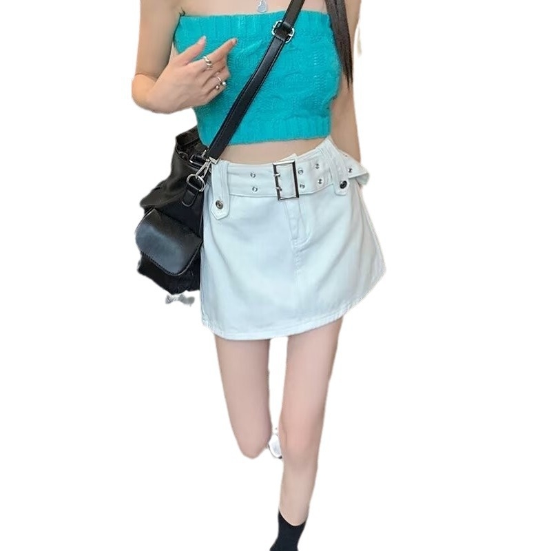 Fustă neagră Spice Girls, în formă de A, scurtă, culotte, design pentru femei, stil retro american, anti-reflexii, cu design subțire, stil retro american