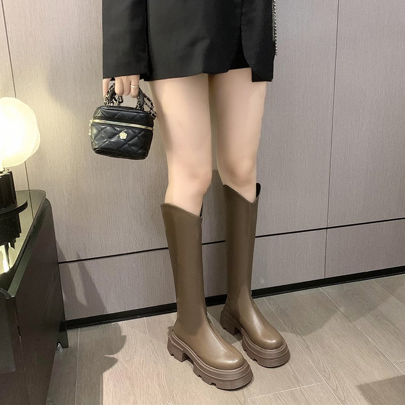 Ghete la modă cu toc înalt pentru femei, 2023, celebrități de internet, toamna și iarna, stil britanic nou, versatil, cu toc gros și fermoar la spate, cizme mici de cavaler