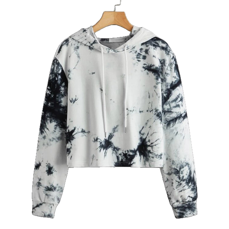 2021 Amazon ebay AliExpress nový jesenný sveter s dlhým rukávom, potlačou batikovaného dreva, klobúk, tričko, bunda