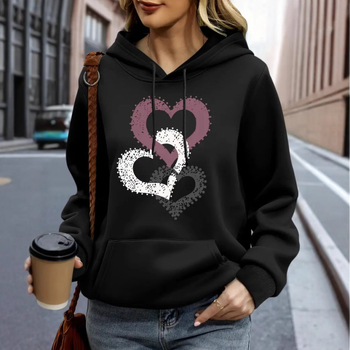 2024 Noua modă pentru femei, îmbrăcăminte lejeră, subțire, cu glugă, din fleece, top pentru femei, modă elegantă, imprimare, maree