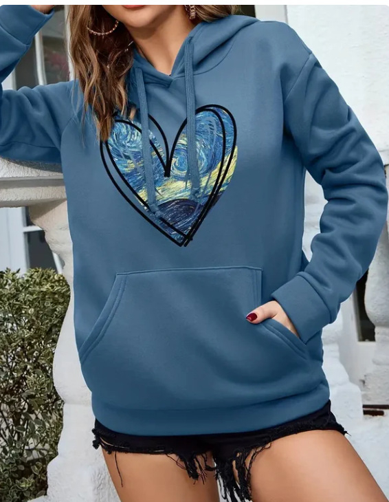 2024 Noua modă pentru femei, îmbrăcăminte lejeră, subțire, cu glugă, din fleece, top pentru femei, modă elegantă, imprimare, maree