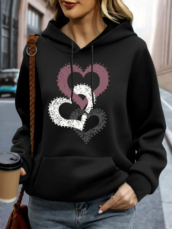 2024 Noua modă pentru femei, îmbrăcăminte lejeră, subțire, cu glugă, din fleece, top pentru femei, modă elegantă, imprimare, maree