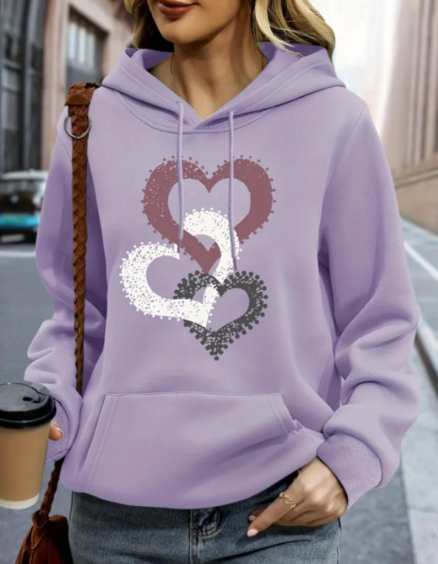 2024 Noua modă pentru femei, îmbrăcăminte lejeră, subțire, cu glugă, din fleece, top pentru femei, modă elegantă, imprimare, maree